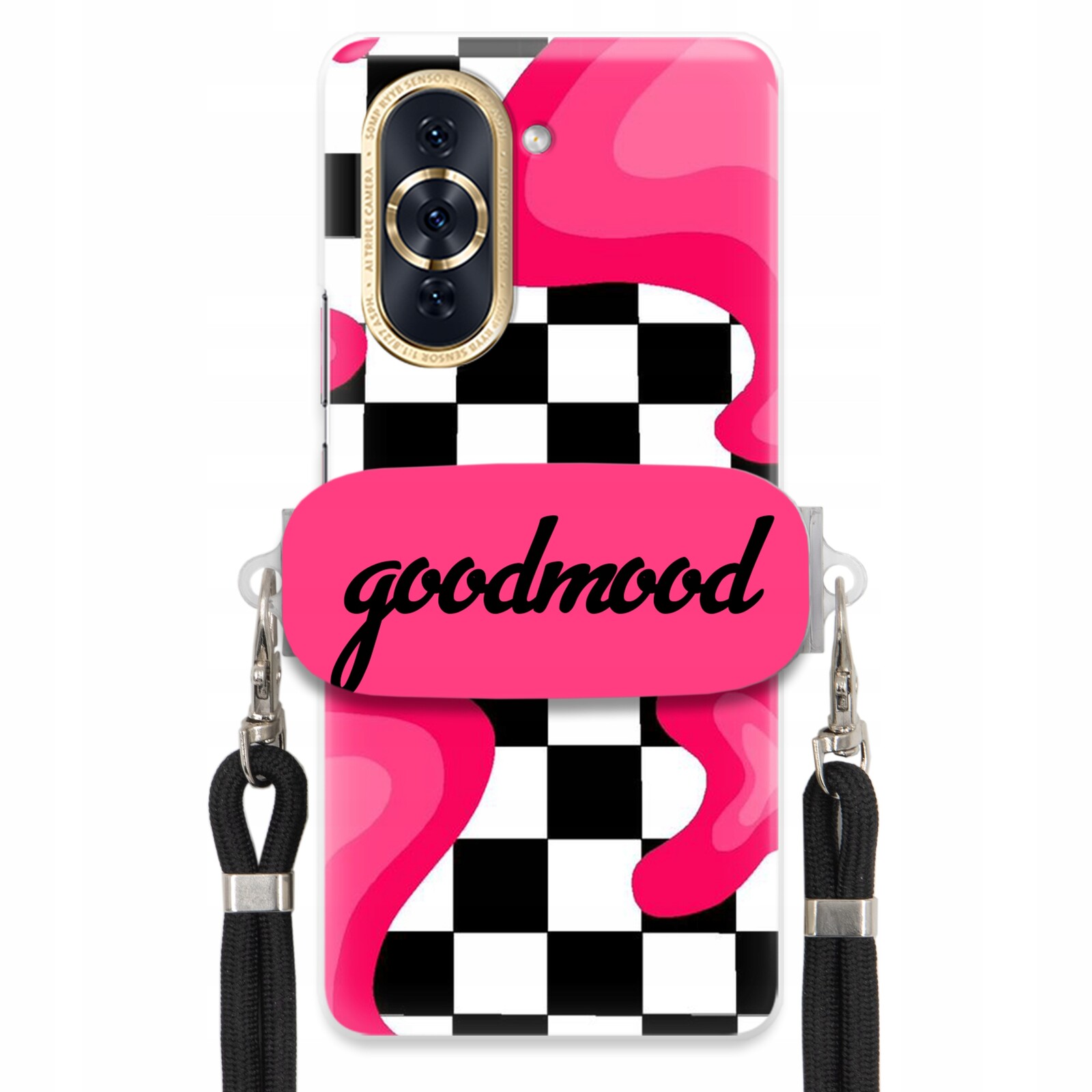 Pouzdro Pro Huawei Nova 10 Pro Sada Case Držák Na Vodítko Černá For Teen Splash