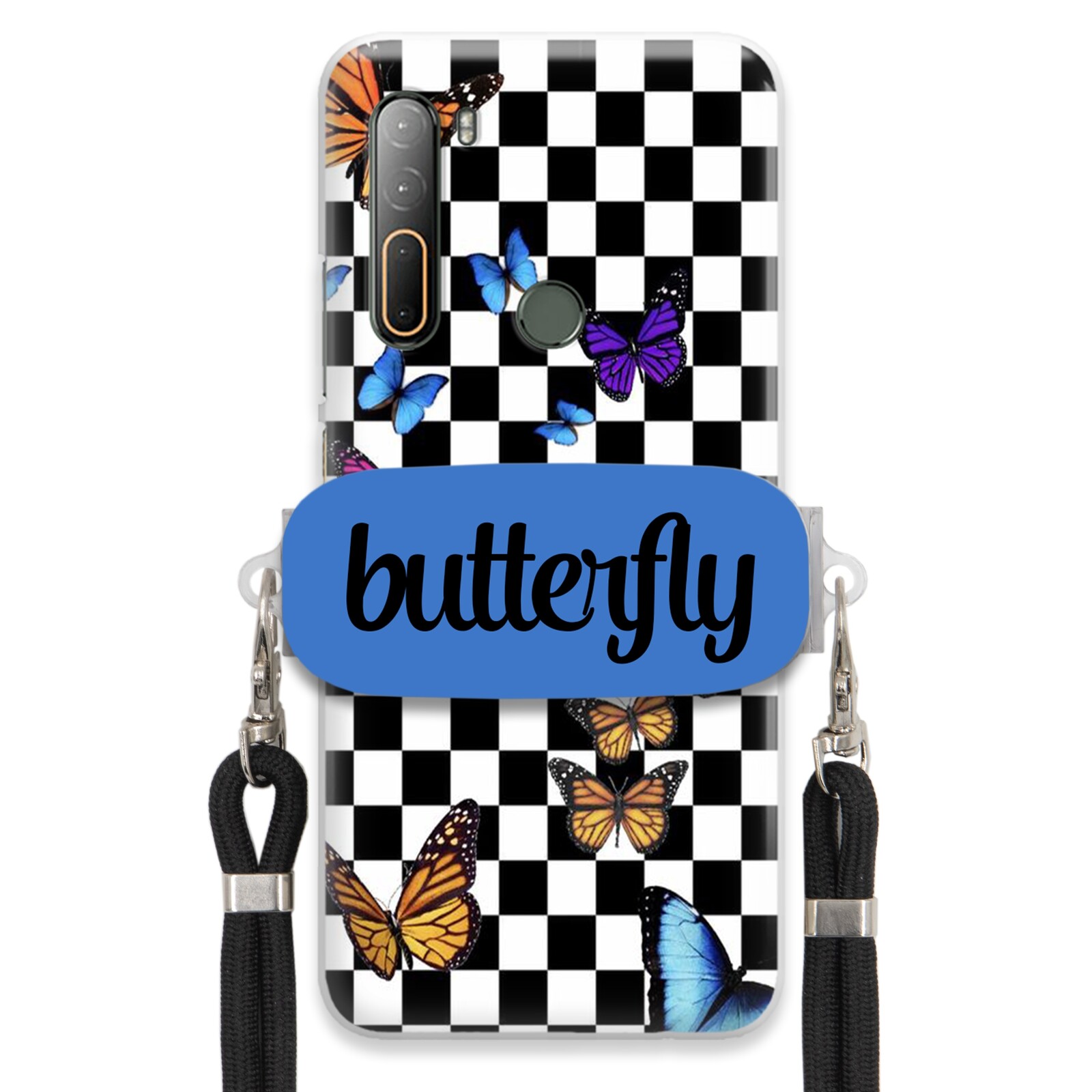 Pouzdro Pro Htc Desire U20 5G Case Obdélníkový Držák Vodítka Butterfly Motýli