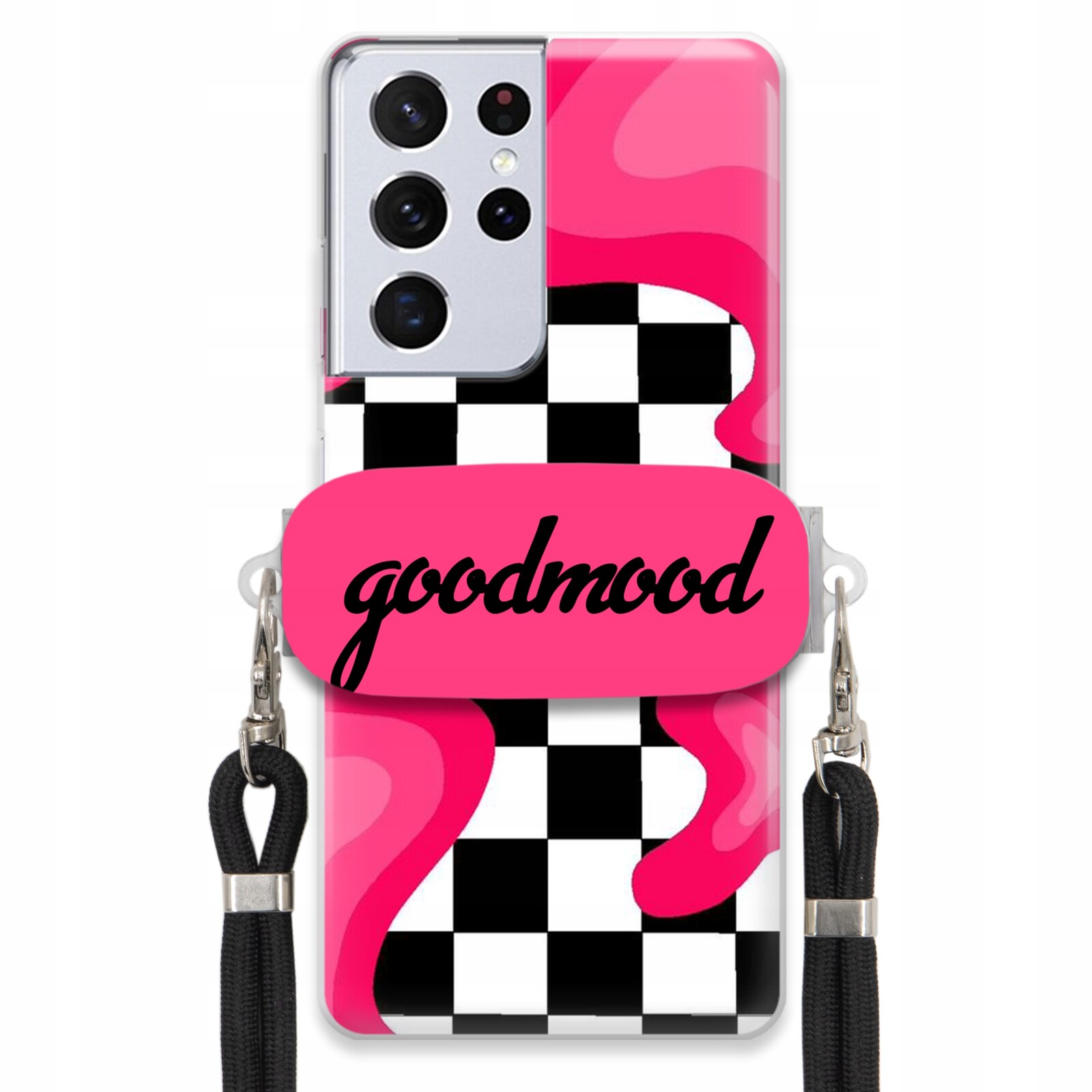 Pouzdro Pro Samsung S21 Ultra Sada Pouzder Držák Na Vodítko Černá For Teen Splash