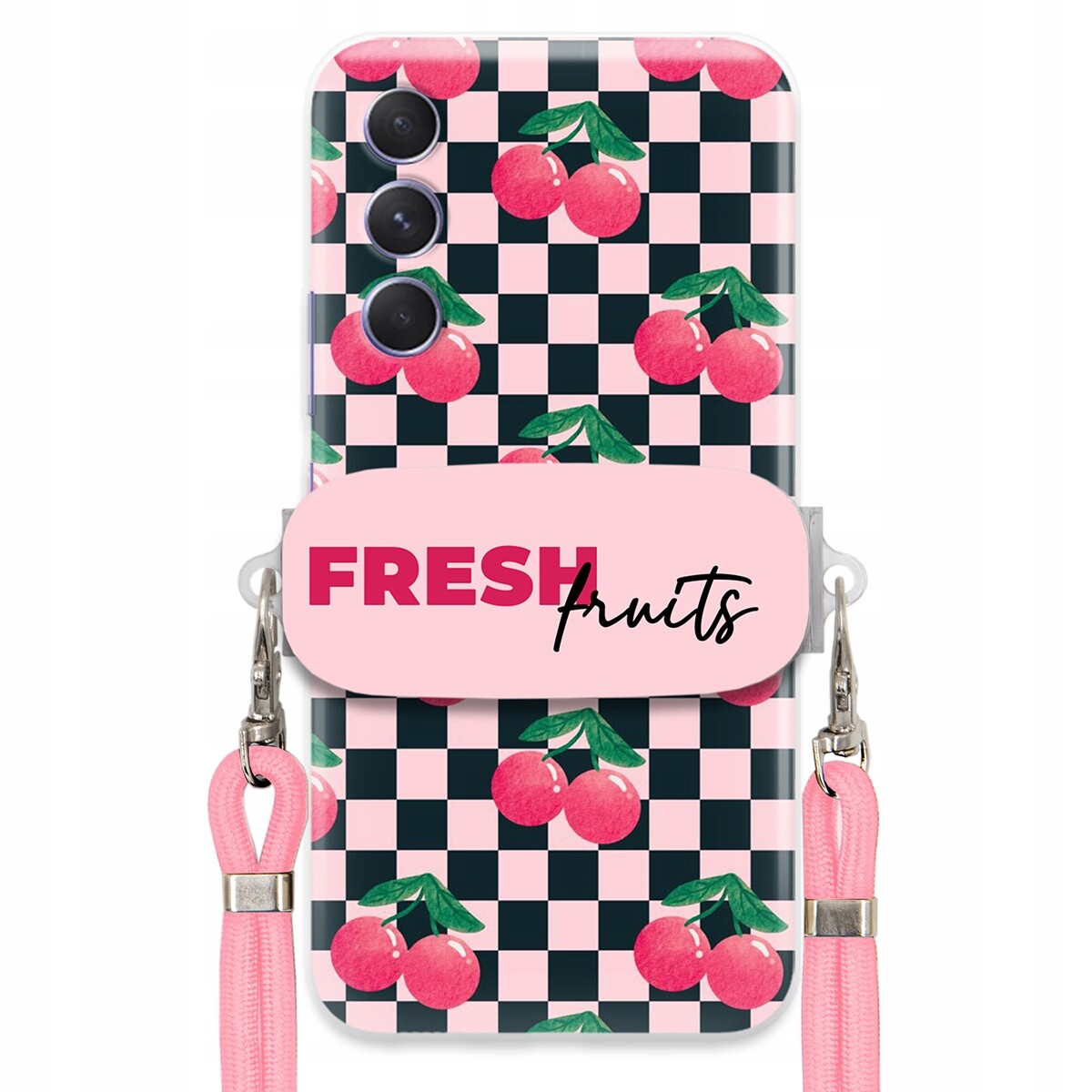 Pouzdro pro Samsung M54 5G Crossbody vodítko Držák Šachovnice Fresh Fruits