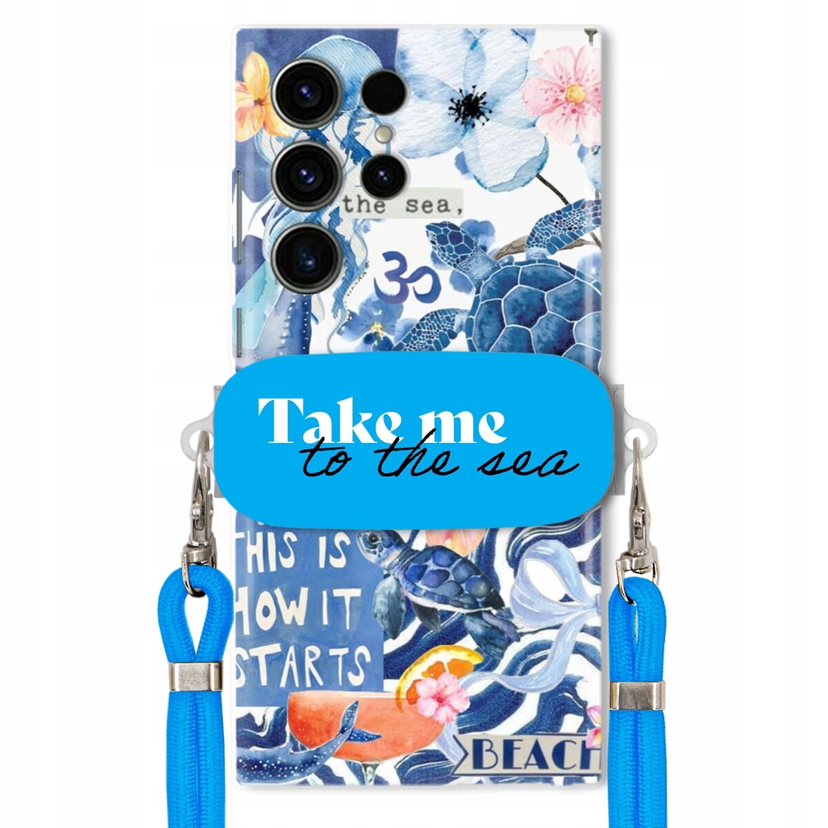 Pouzdro pro Samsung S24 Ultra Premium Vodítko Blue Držák Take Me To The Sea