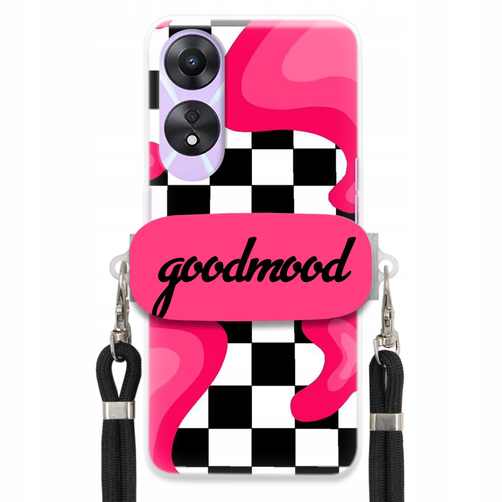 Pouzdro Pro Oppo A58 5G Sada Case Držák Na Vodítko Černá Pro Teenagery Splash