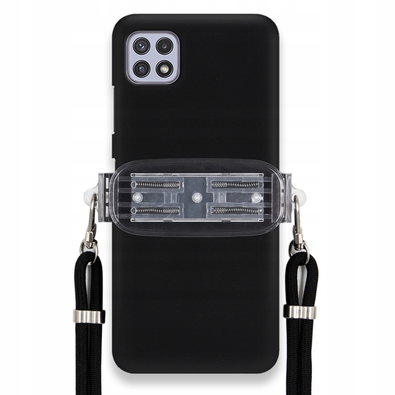 Pouzdro Pro Samsung A22 5G Smooth Černé Pouzdro Univerzální Držák Černá Šňůra