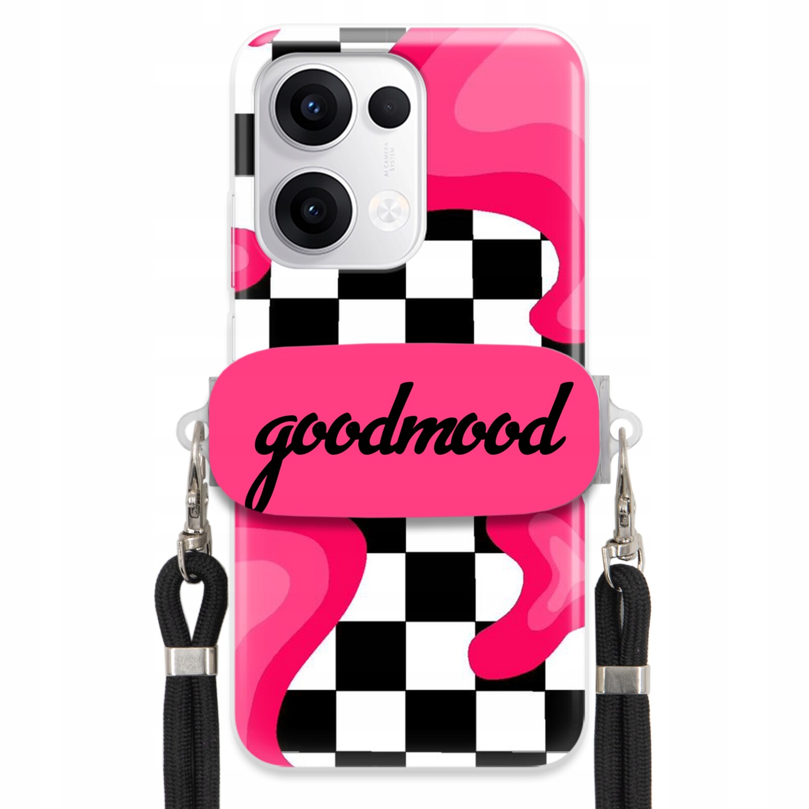 Pouzdro Pro Oppo Reno 13 5G Sada Case Držák Na Vodítko Černá For Teen Splash