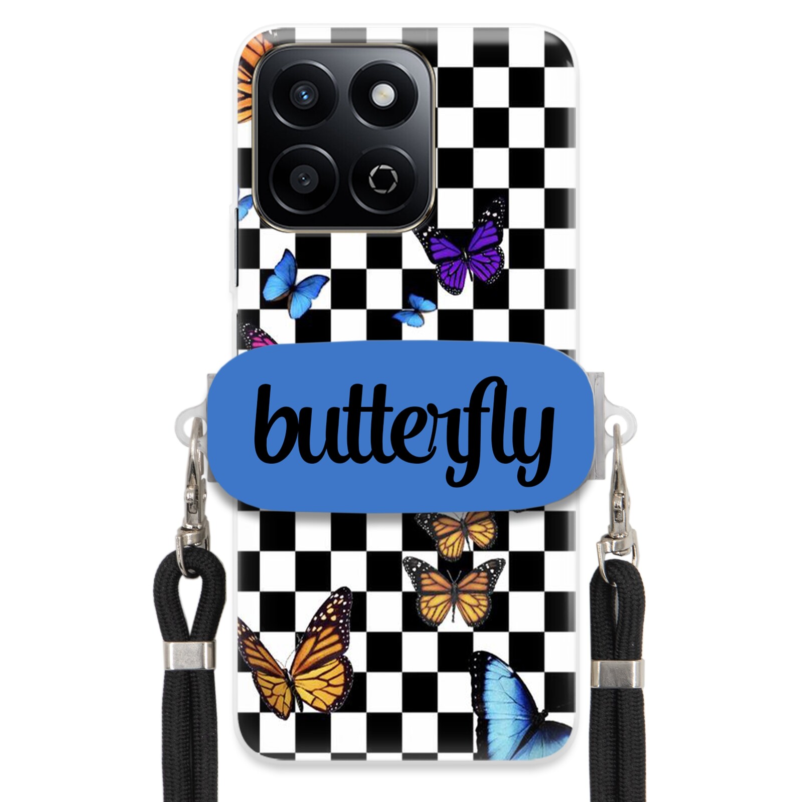 Pouzdro Pro Honor 200 Smart Case Obdélníkový Úchyt Vodítko Butterfly Motýli