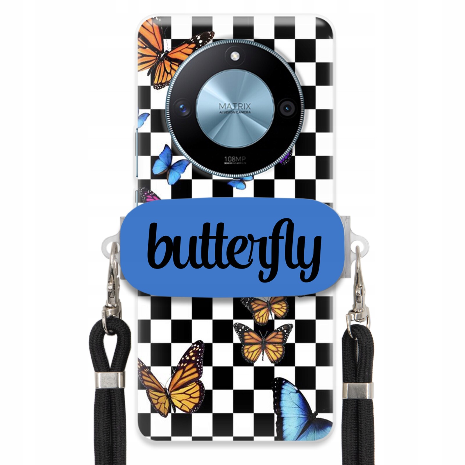 Pouzdro Pro Honor Magic 6 Lite Case Obdélníkový Úchyt Vodítko Butterfly Motýli