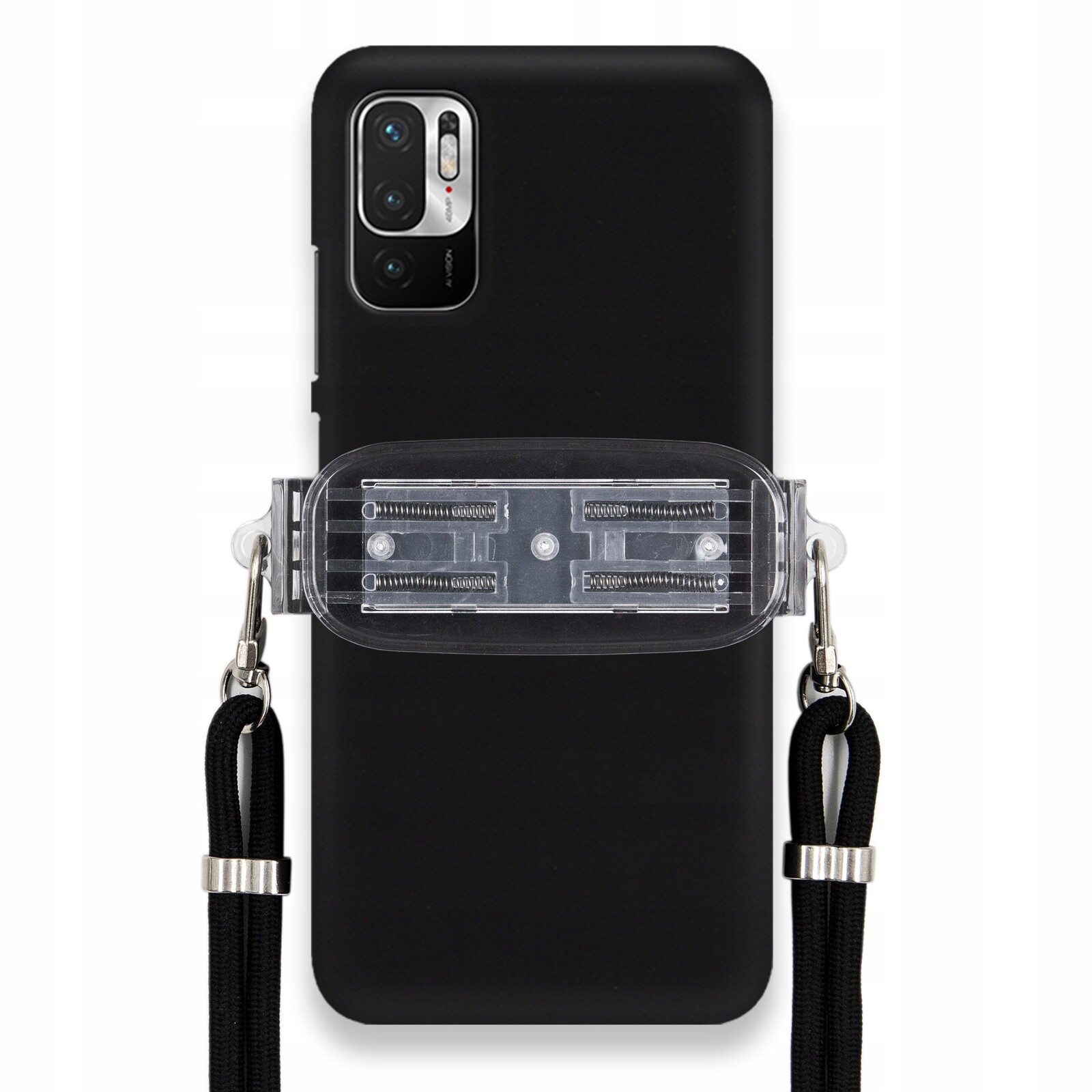 Pouzdro Pro Xiaomi Redmi Note 10 5G Matný Pouzdro Univerzální Držák Černá Šňůrka
