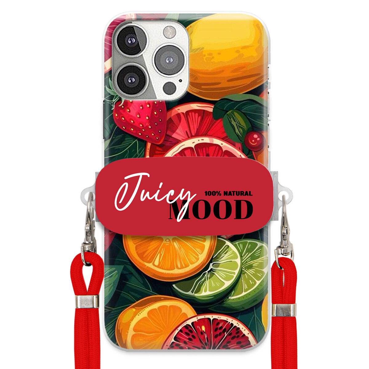 Pouzdro pro iPhone 13 Pro Červené vodítko Crossbody Držák Módní Juice Mood