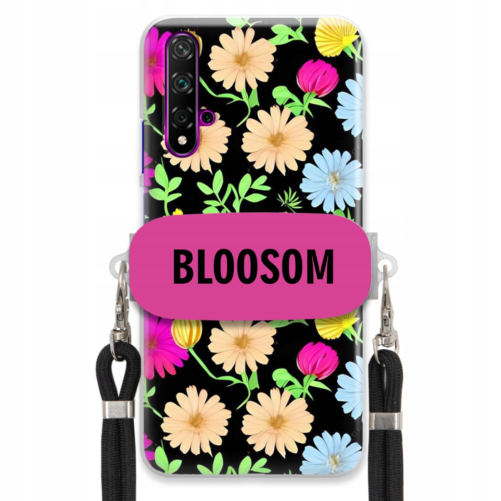 Pouzdro Držák Crossbody Pro Huawei Nova 5 Kryt Pouzdro Květiny Bloosom Flower