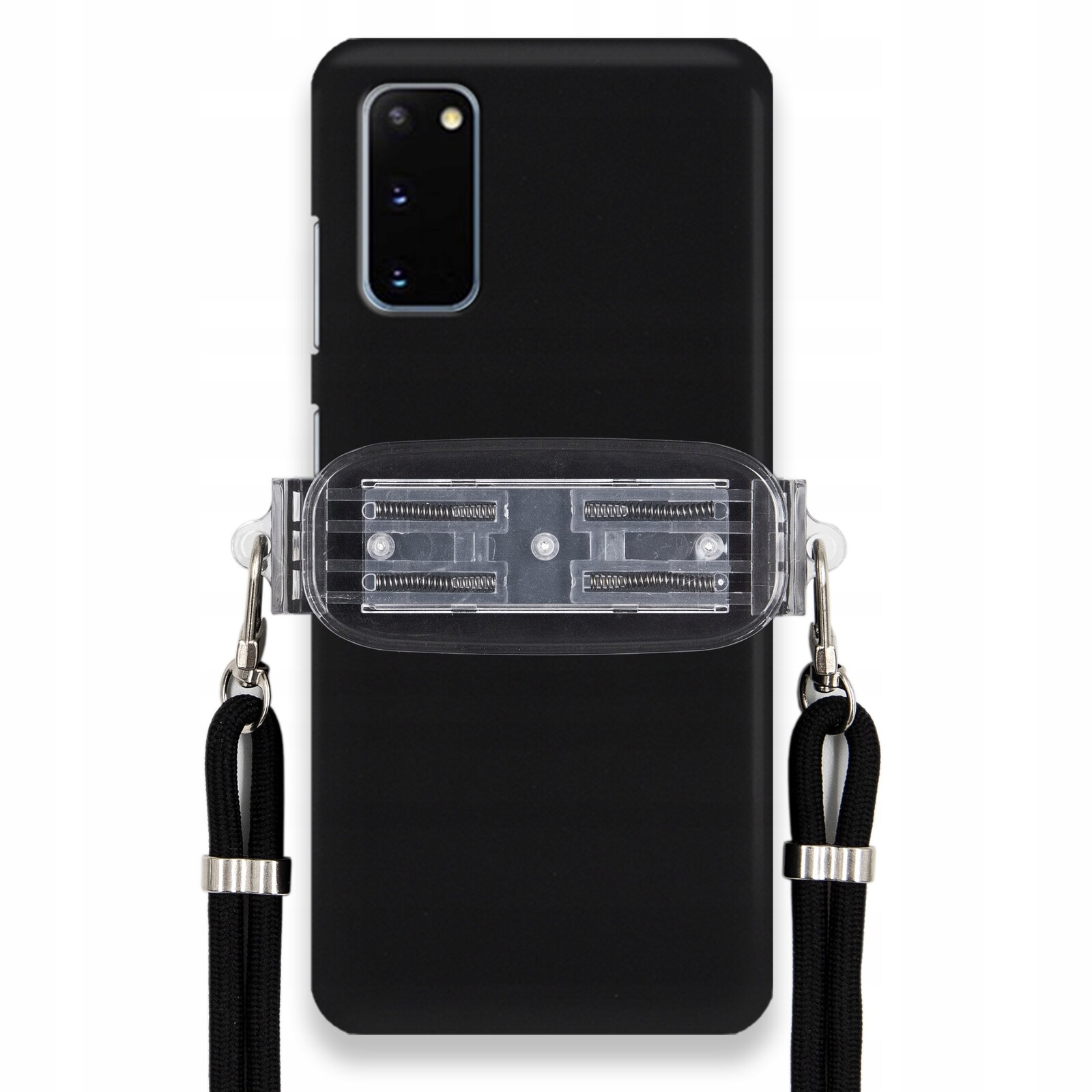 Pouzdro Pro Samsung S20 5G Smooth Černé Pouzdro Univerzální Držák Černá Šňůra