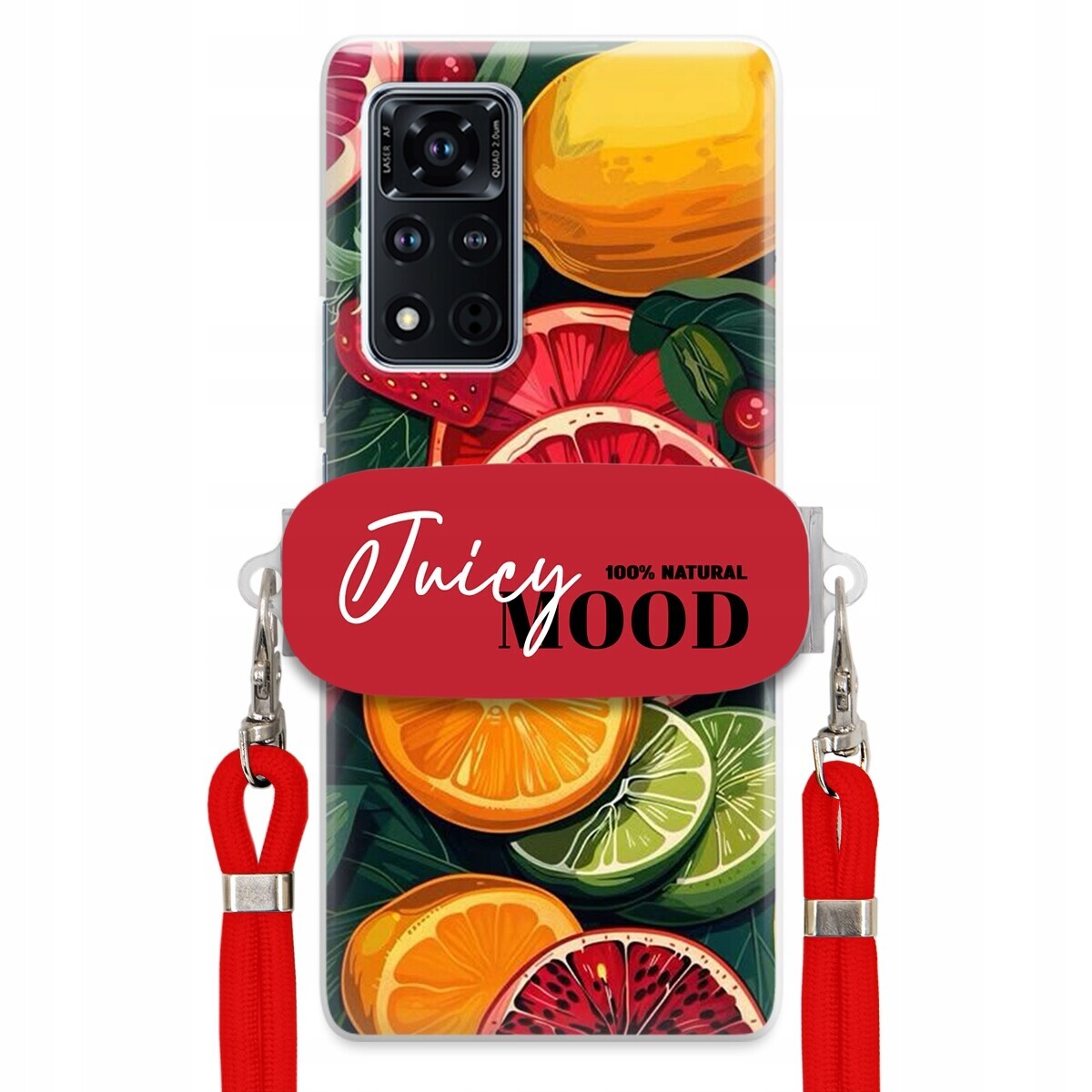 Pouzdro pro Huawei Honor View 40 Červené vodítko držák Fruit Ovoce Juice Mood