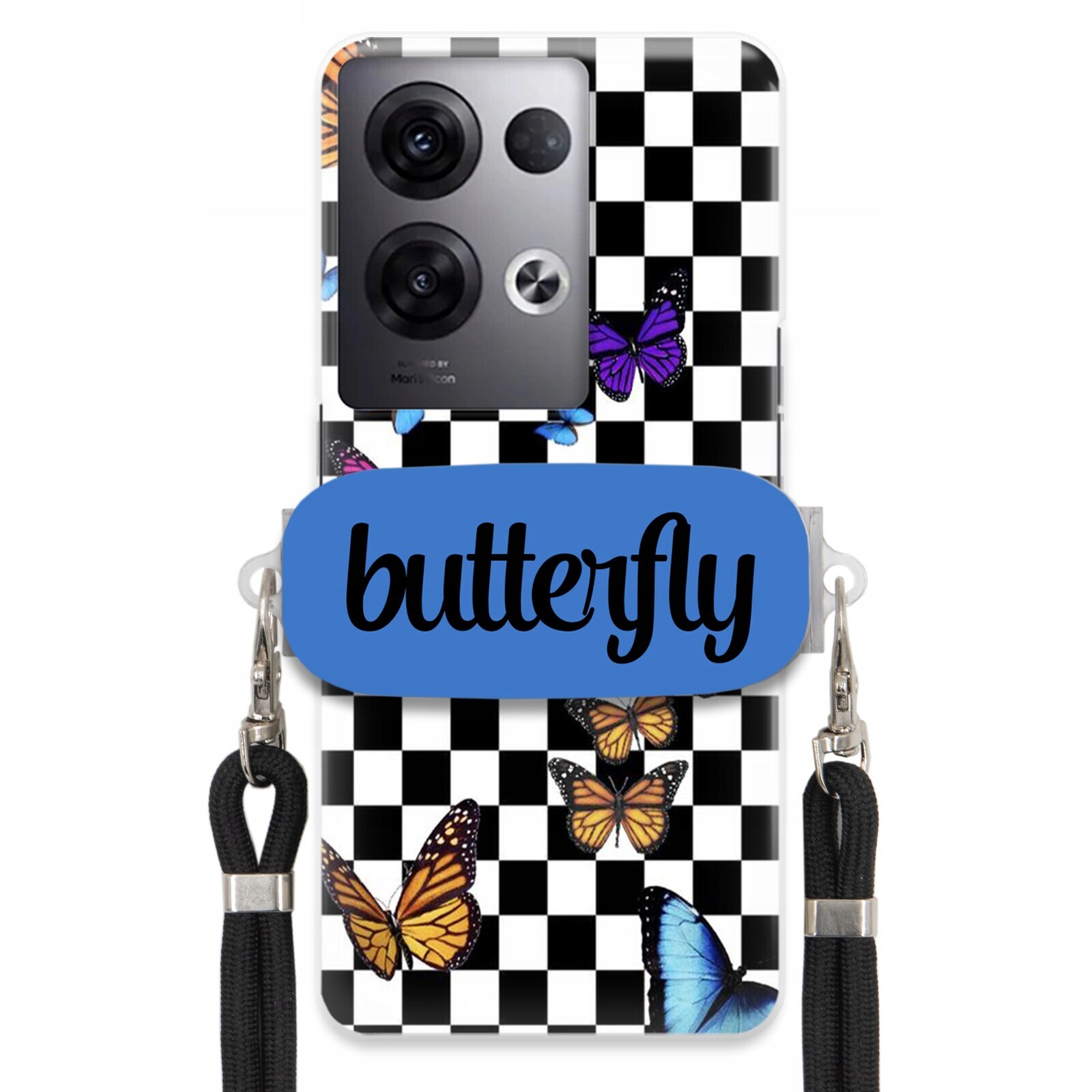 Pouzdro Pro Oppo Reno 8 Pro Plus Case Obdélníkový Držák Vodítko Butterfly Motýli