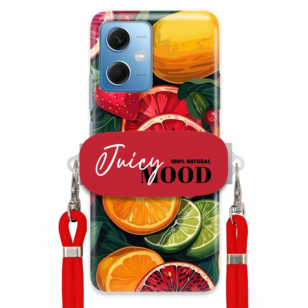 Pouzdro pro Xiaomi Redmi Note 12 5G Červené vodítko Držák Juice Mood Módní