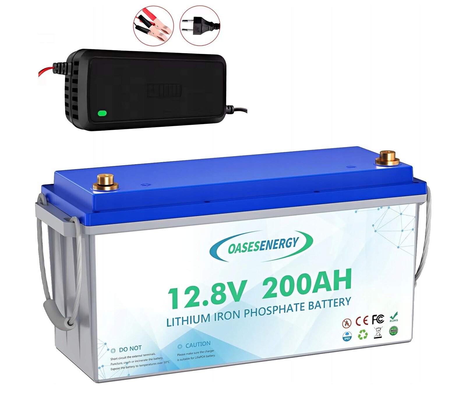 LiFePo4 baterie Oase 12V 200Ah s nabíječkou WakeUp 5A