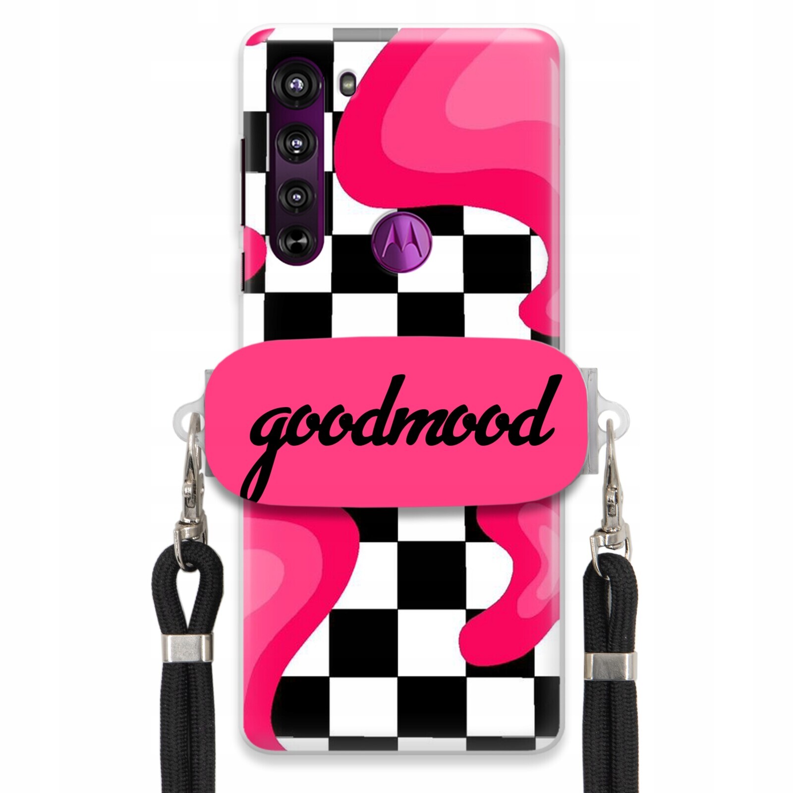 Pouzdro Pro Motorola Edge Sada Pouzdro Držák Na Vodítko Černá For Teen Modne Splash