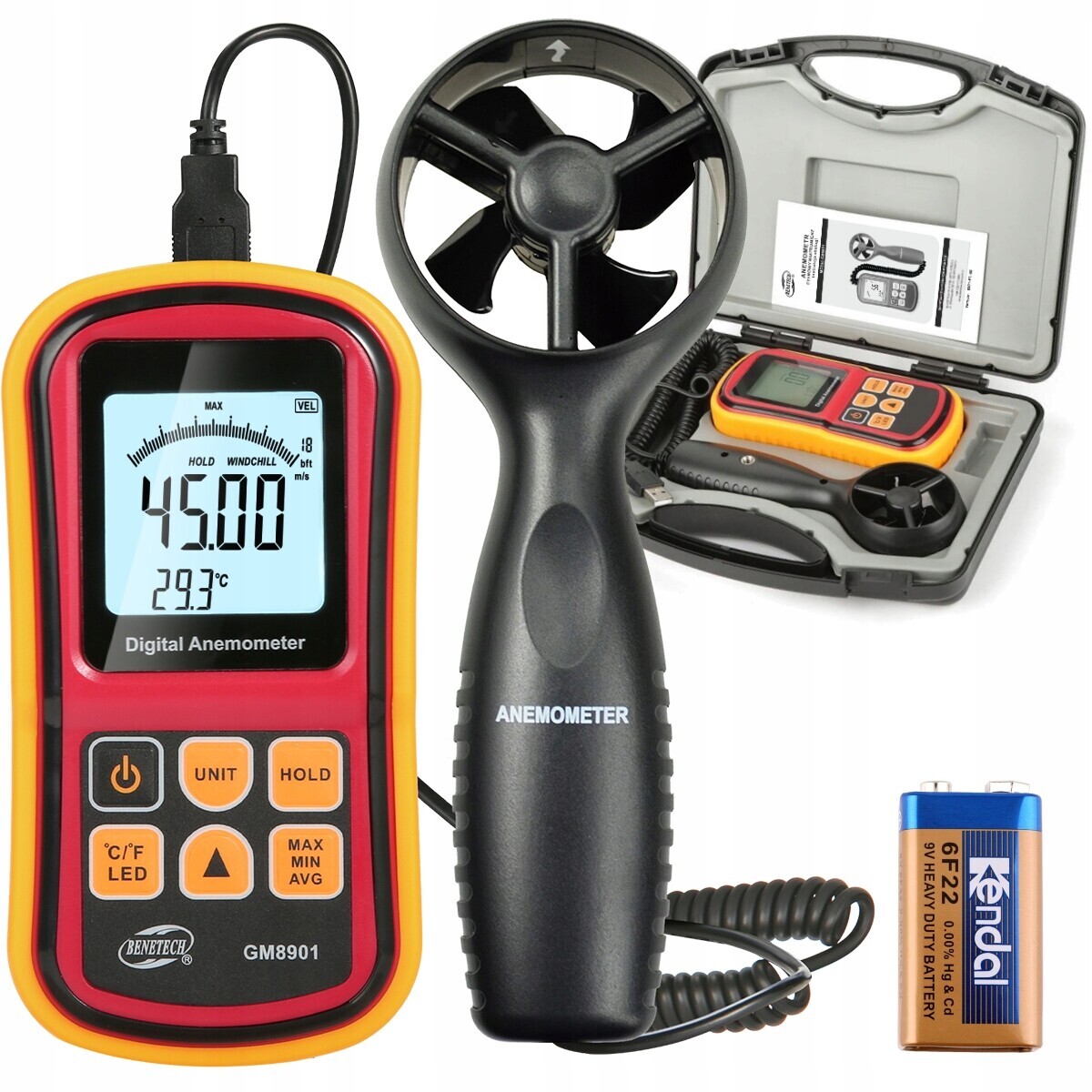 Anemometr Větrměr Měřič Větru Teploty Měření Rychlosti Vzduchu