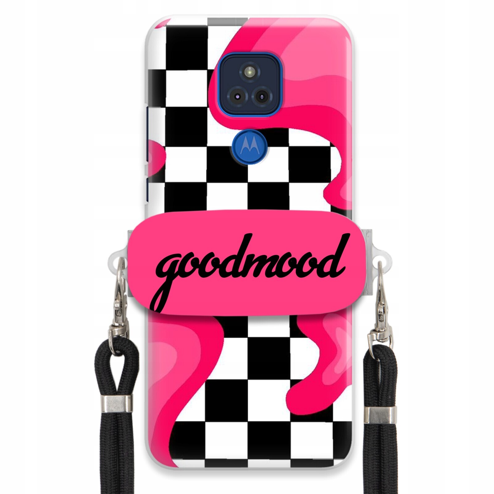 Pouzdro Pro Motorola G Play 2021 Sada Case Držák Na Vodítko Černá Módní Splash