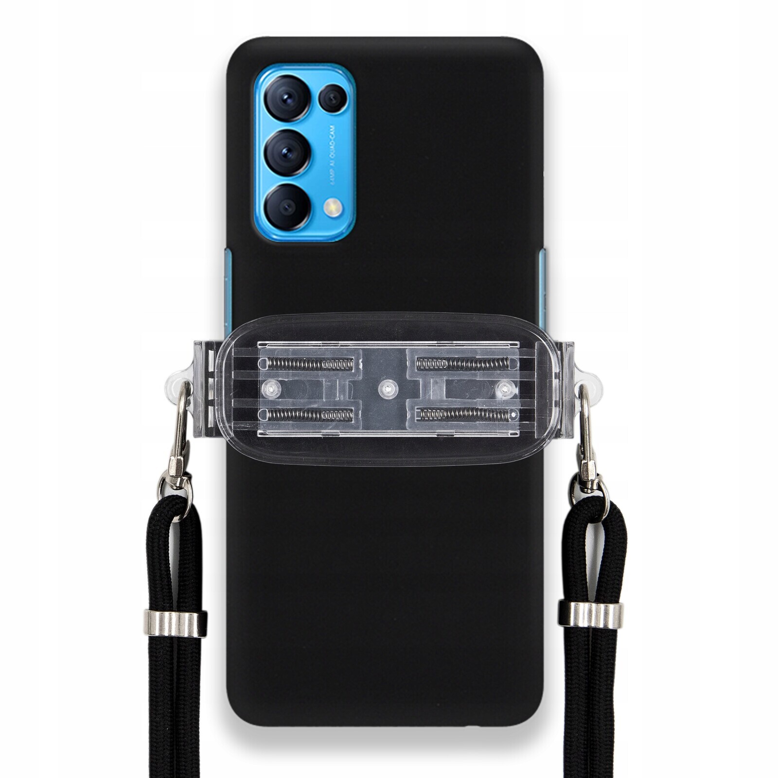 Pouzdro Pro Oppo Reno 5 5G Smooth Černé Pouzdro Univerzální Držák Černá Šňůra