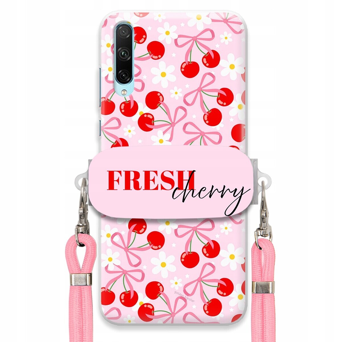 Pouzdro pro Huawei Honor 30i Case Držák Šňůrka Růžová Fresh Cherry Mašle