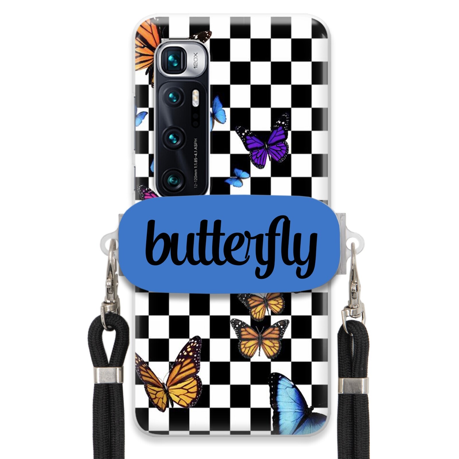 Pouzdro Pro Xiaomi Mi 10 Ultra Case Obdélníkový Držák Vodítka Butterfly Motýli