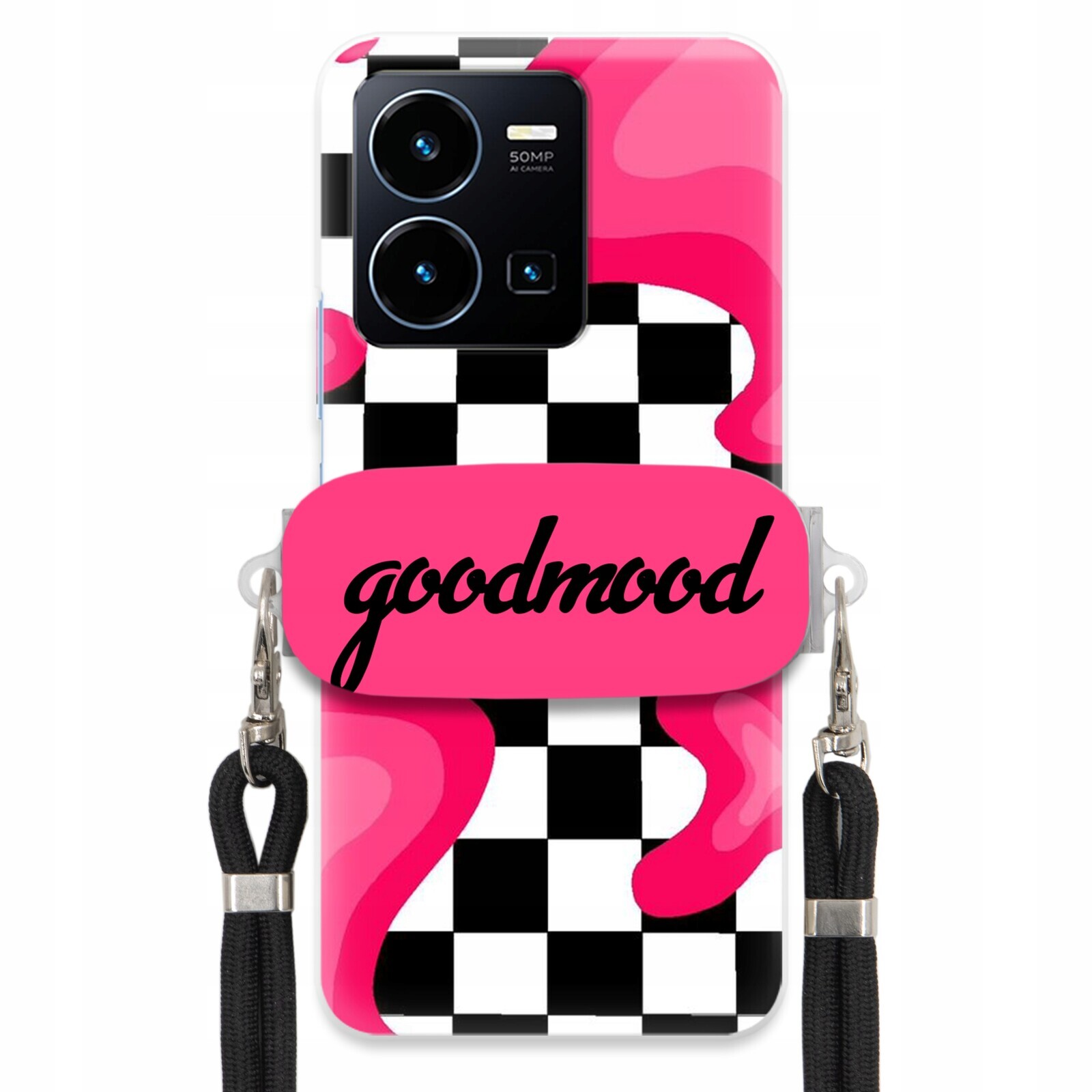 pouzdro na Vivo Y22S Sada Case Držák Na Vodítko Černá Pro Teenagery Splash