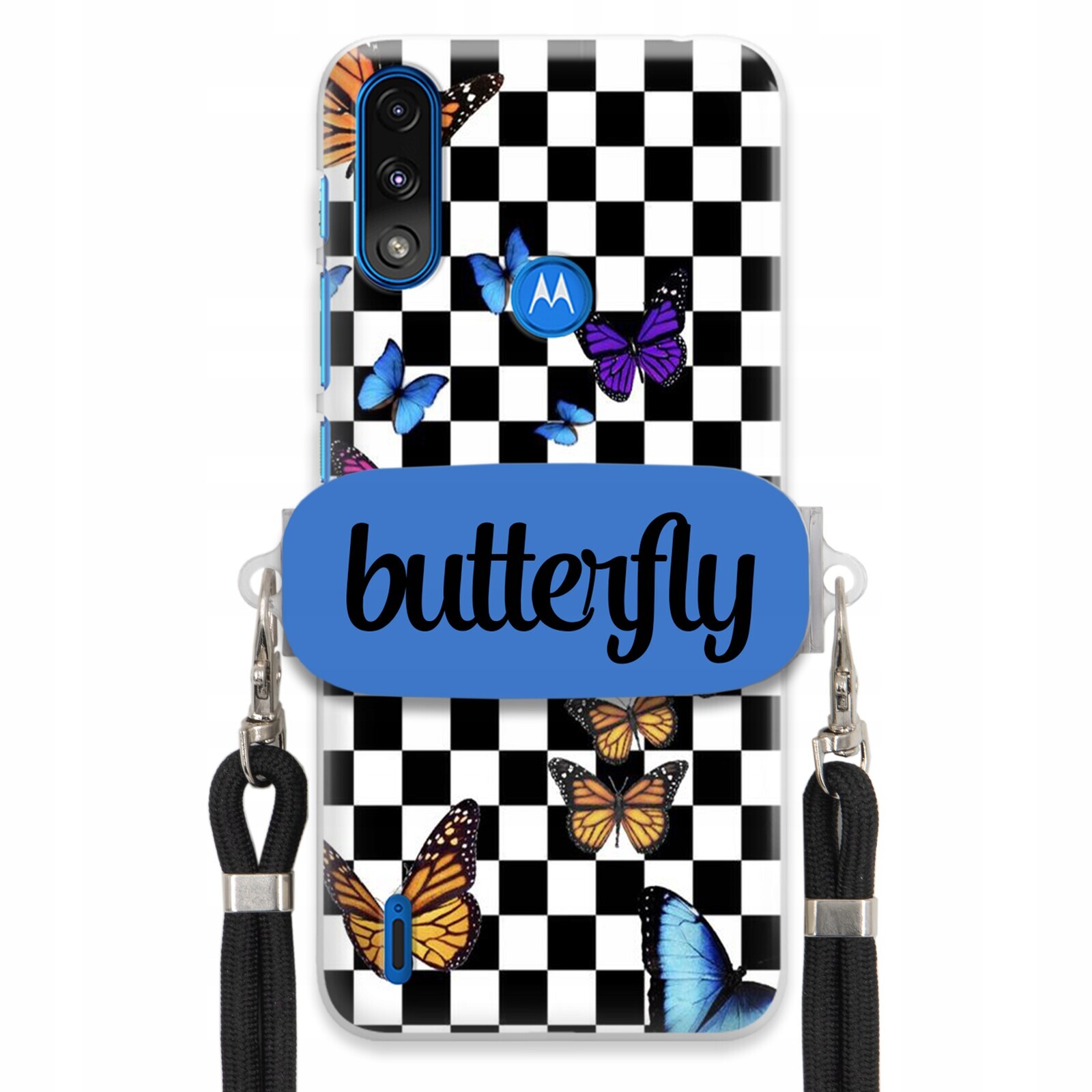 Pouzdro Pro Motorola E7 Power Case Obdélníkový Držák Vodítka Butterfly Motýli