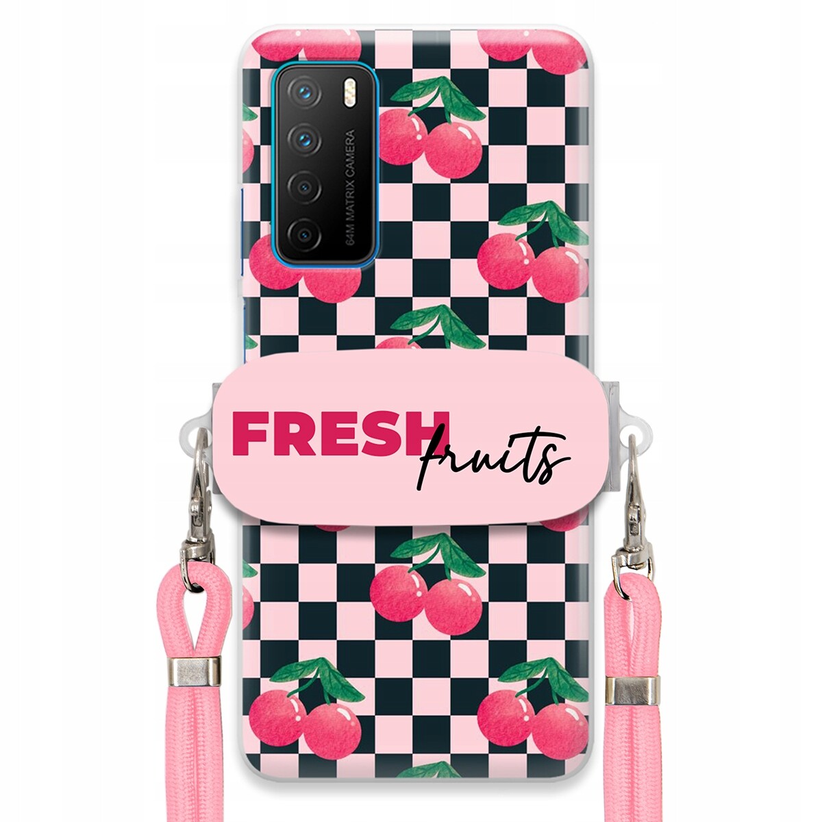 Pouzdro pro Huawei Honor Play 4 Růžové vodítko Funkční úchyt Fresh Fruits