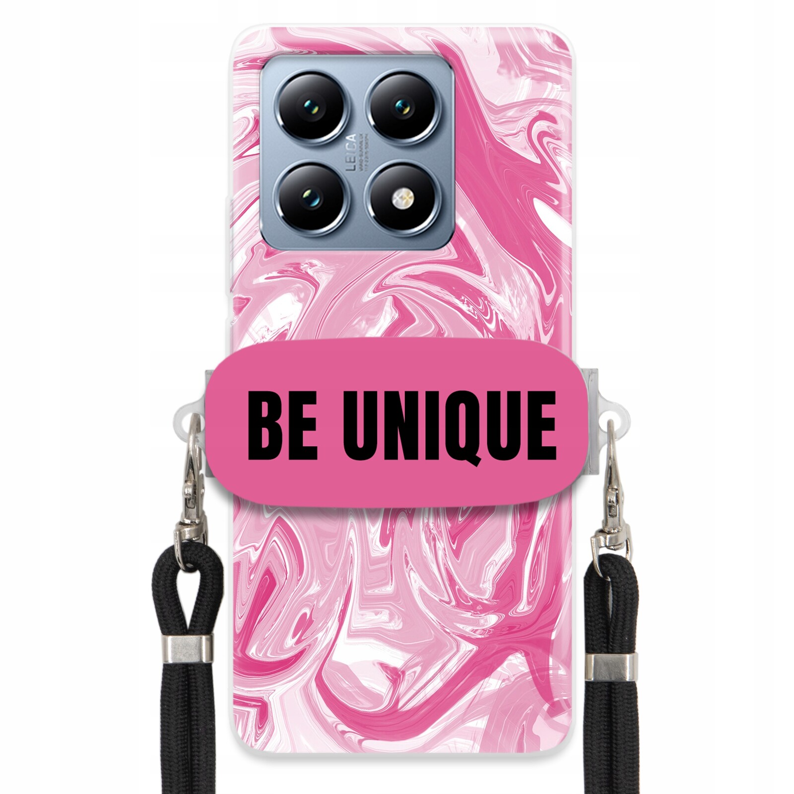 Pouzdro pro Xiaomi 14TCase úchyt šňůrka Černá Růžová Mramorová Be Unique