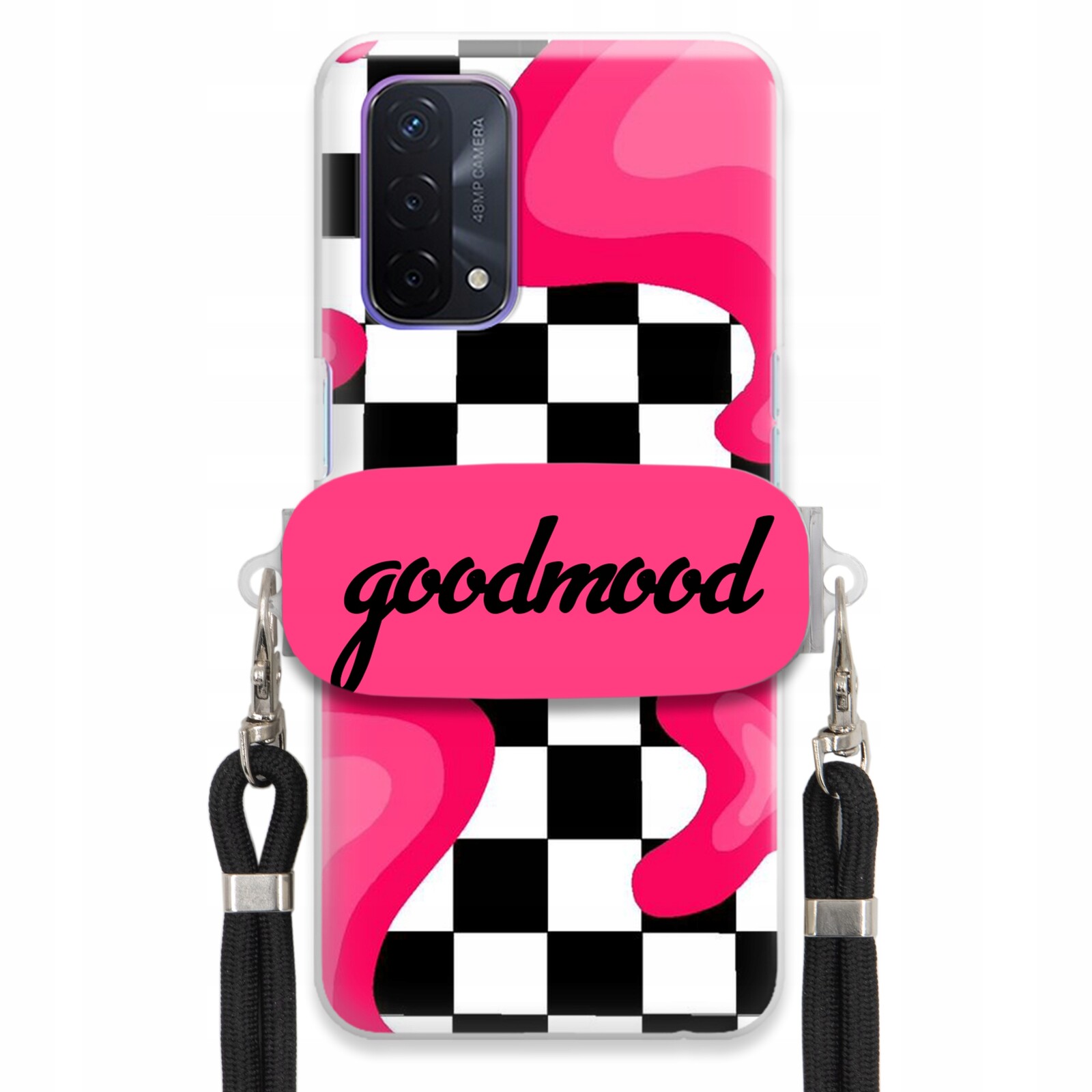 Pouzdro Pro Oppo A54 5G Sada Case Držák Na Vodítko Černá Pro Teenagery Splash