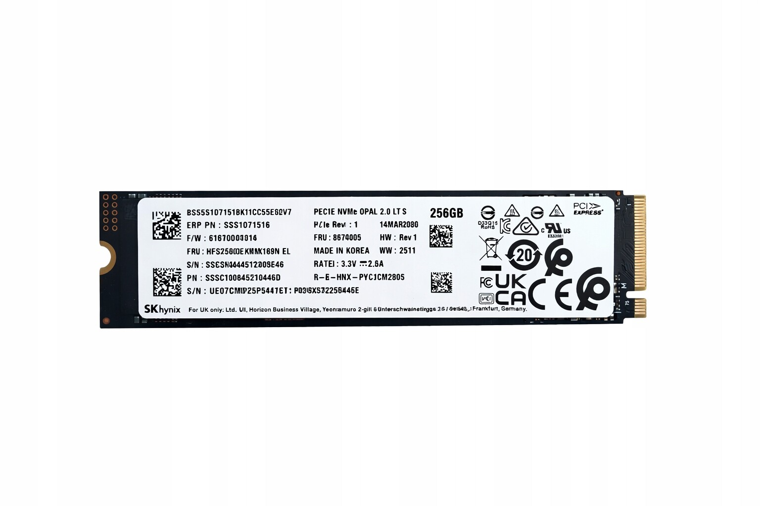 Ssd disk NVMe Sk Hynix PVC10 256GB M.2 PCIe Gen 4x4 SSS1D71516