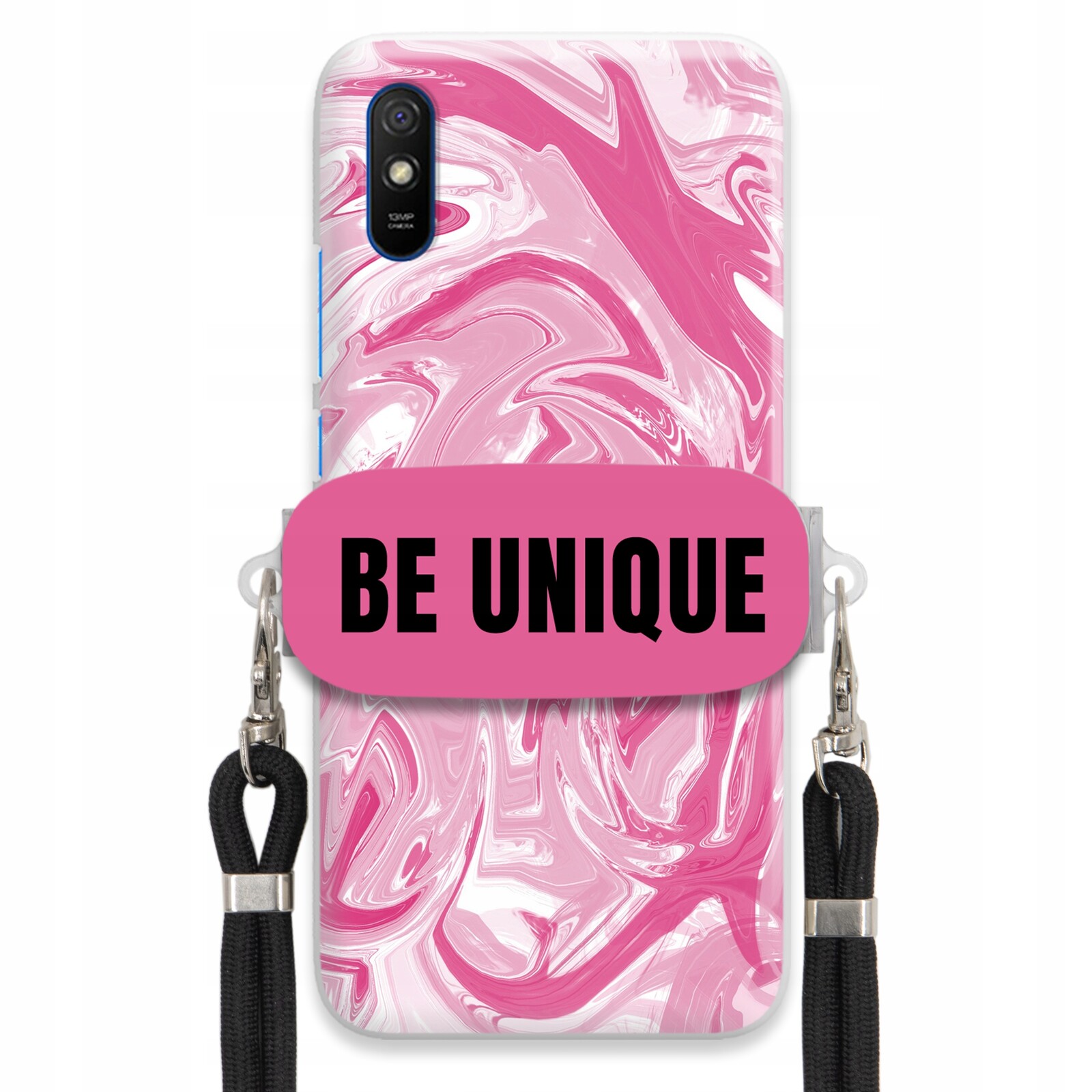 Pouzdro pro Xiaomi Redmi 9A Pouzdro úchytka Šňůrka Černá Růžová Mramorová Unikátní