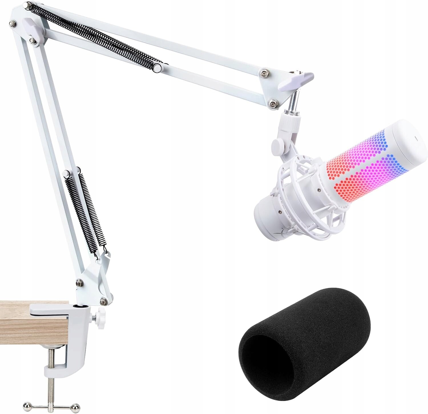 Sunmon Bílé mikrofonní rameno pro HyperX QuadCast Sada adaptérů 3/8