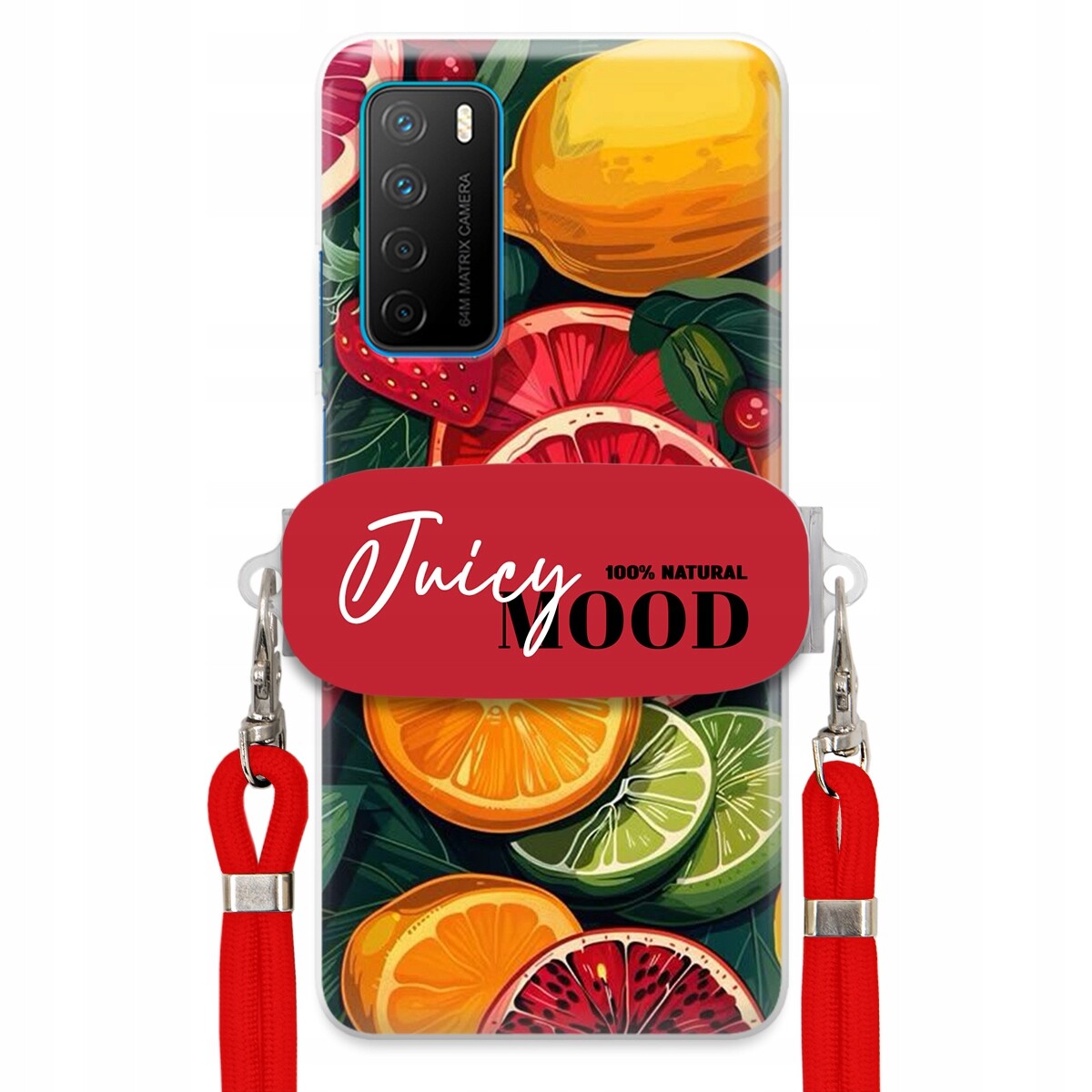 Pouzdro pro Huawei Honor Play 4 Červené vodítko Držák Fruit Ovoce Juice Mood