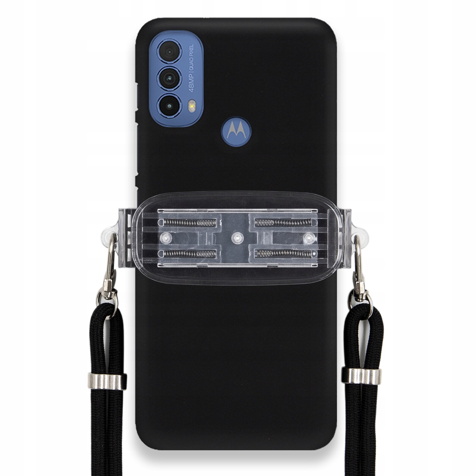 Pouzdro Pro Motorola E20 Smooth Case Ochranná Rukojeť Univerzální Černá Šňůrka