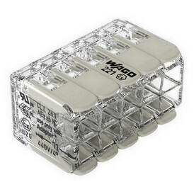 Svorka WAGO 221-490 10x4 s páčkou šedá pro aplikace Ex do výbušného prostředí