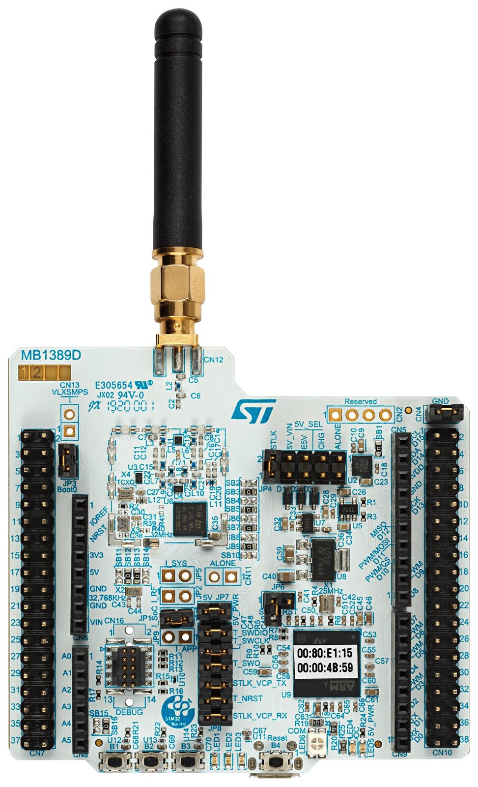Stmicroelectronics Nucleo-Wl55Jc1 Dev Board, Arm Cortex-M0+/m4 Mcu