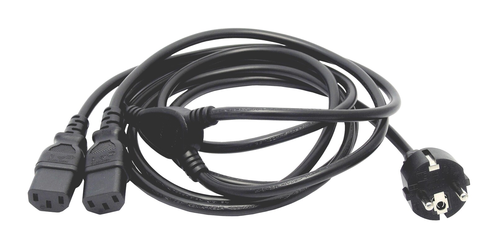 Multicomp Pro Gw-151737 Power Cord, Cee7/7 Plug-2X Iec C13, 2.5M