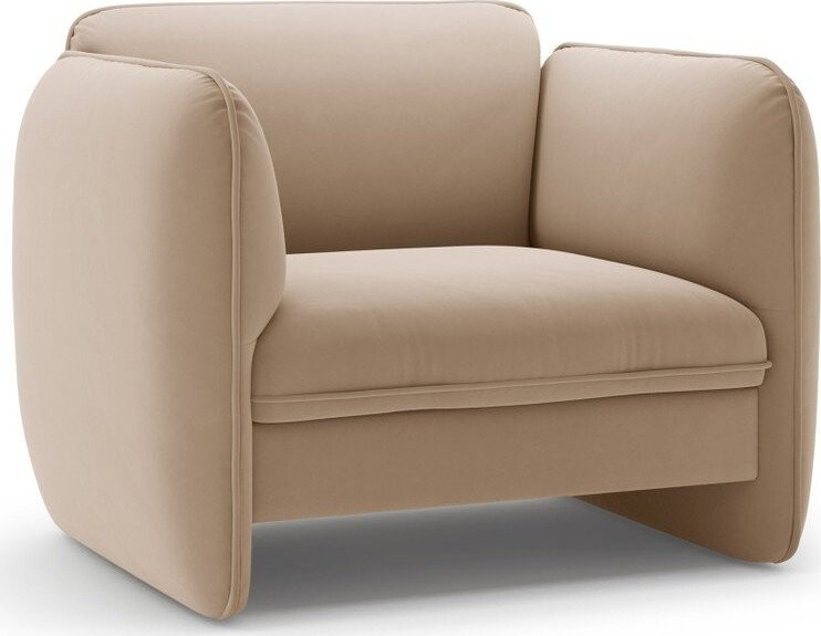 Hnědé sametové křeslo Georgia – Micadoni