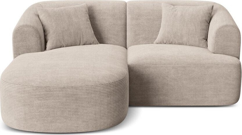 Světle hnědá manšestrová rohová pohovka (levý roh/s lenoškou) Campi – Cosmopolitan Design