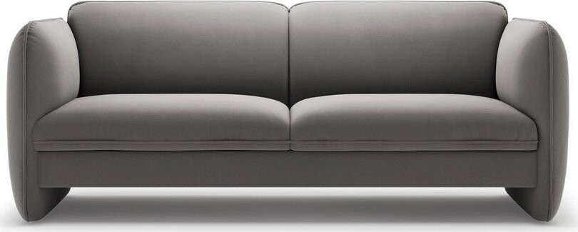 Tmavě šedá sametová pohovka 204 cm Georgia – Micadoni