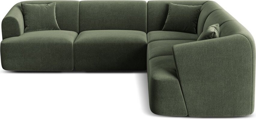 Zelená sametová rohová pohovka Campi – Cosmopolitan Design