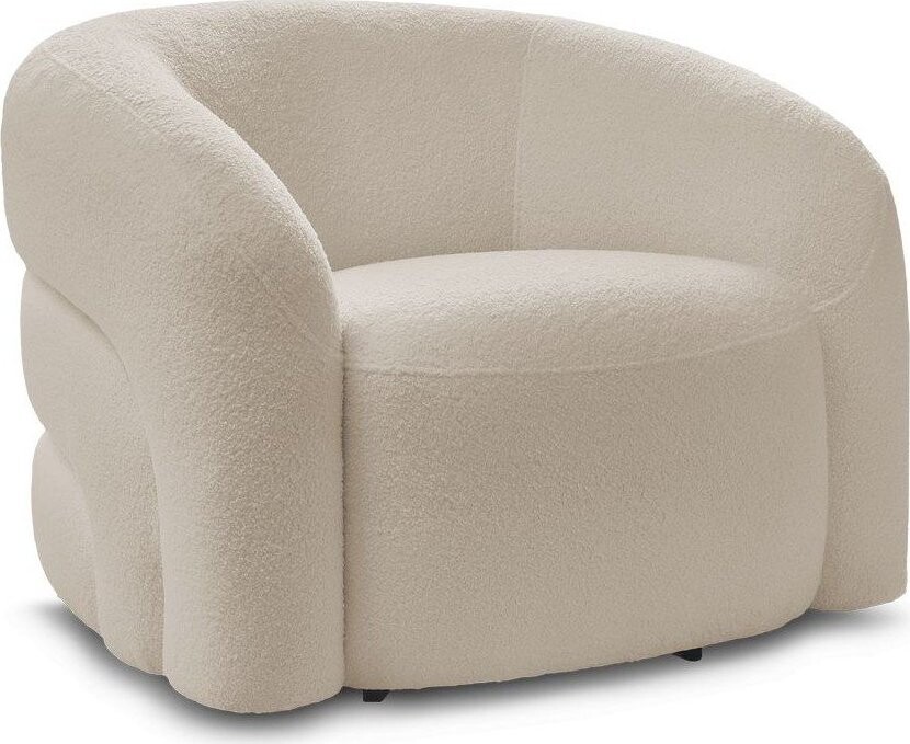 Béžové otočné křeslo z textilie bouclé Elina – Bobochic Paris