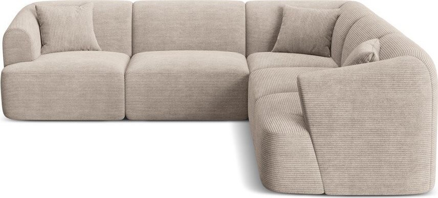 Světle hnědá manšestrová rohová pohovka Campi – Cosmopolitan Design