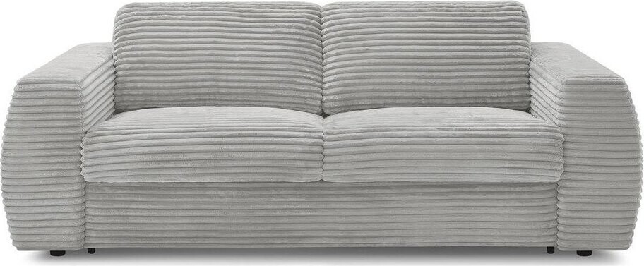 Světle šedá manšestrová pohovka na každodenní spaní/rozkládací 240 cm Hugo – Bobochic Paris