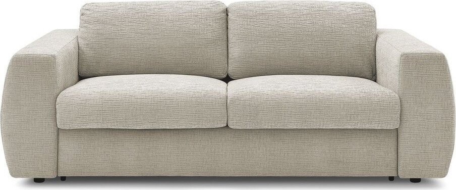 Béžová žinylková pohovka na každodenní spaní/rozkládací 240 cm Hugo – Bobochic Paris