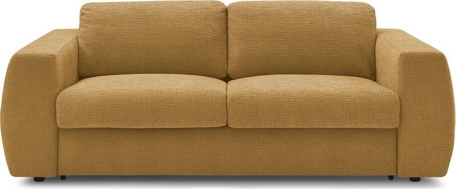 Žinylková pohovka na každodenní spaní/rozkládací v hořčicové barvě 220 cm Hugo – Bobochic Paris