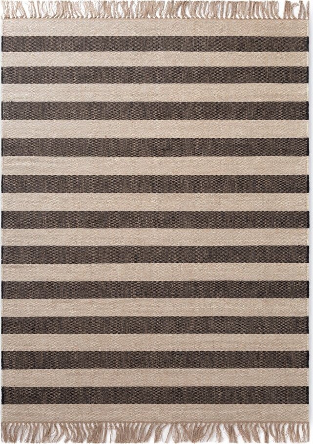 Černý/krémový ručně tkaný jutový koberec 200x300 cm Playa – Hanse Home