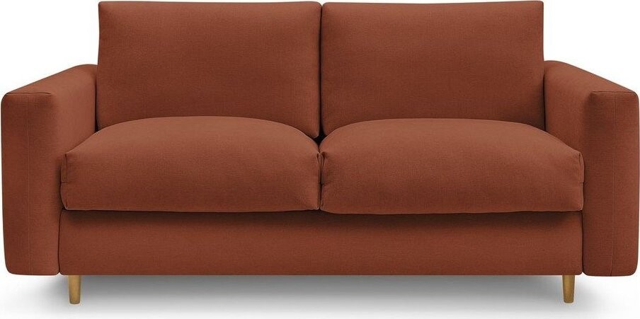 Oranžová pohovka na každodenní spaní/rozkládací 220 cm Cocoone – Bobochic Paris