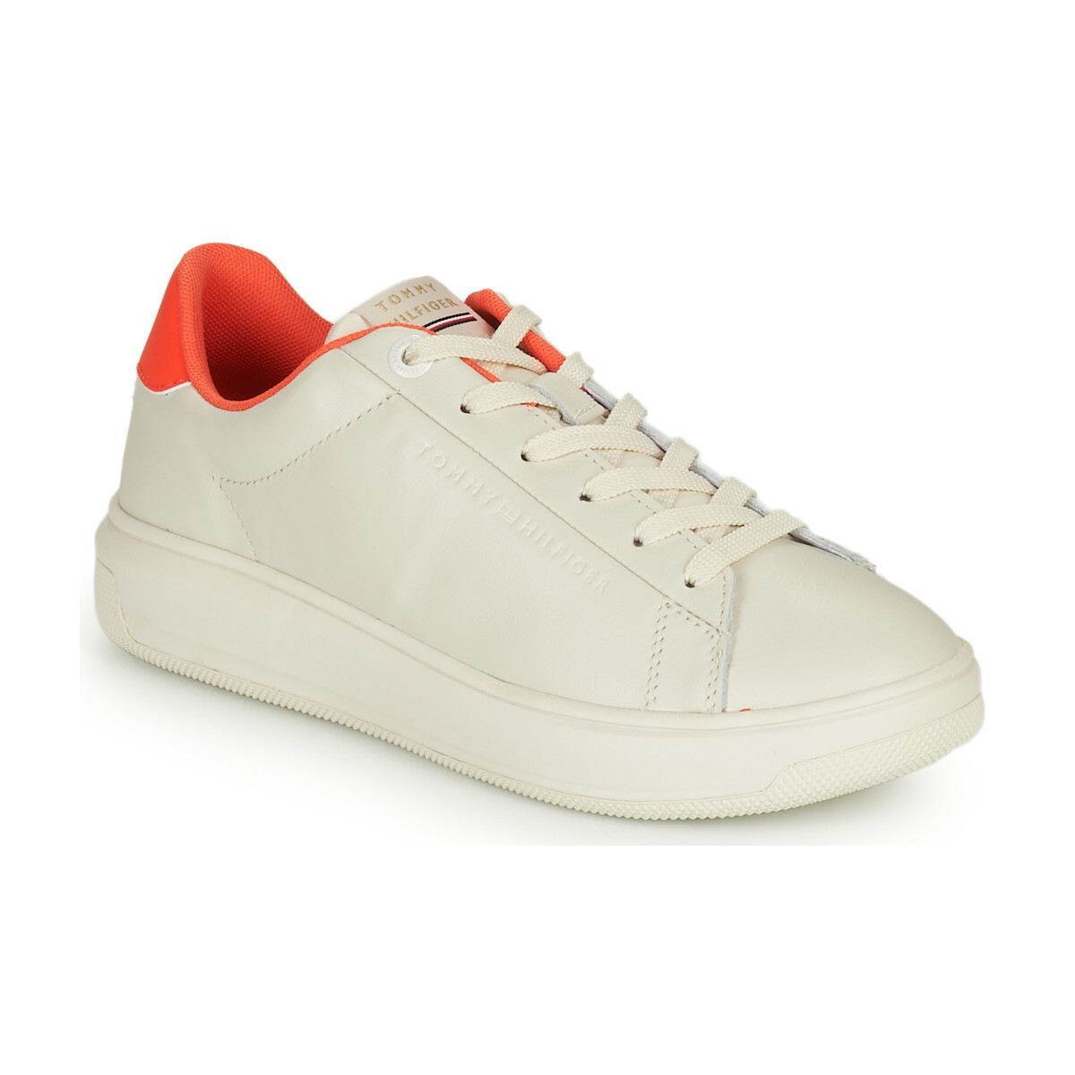 Tommy Hilfiger  LOWCUT LEATHER CUPSOLE  Bílá