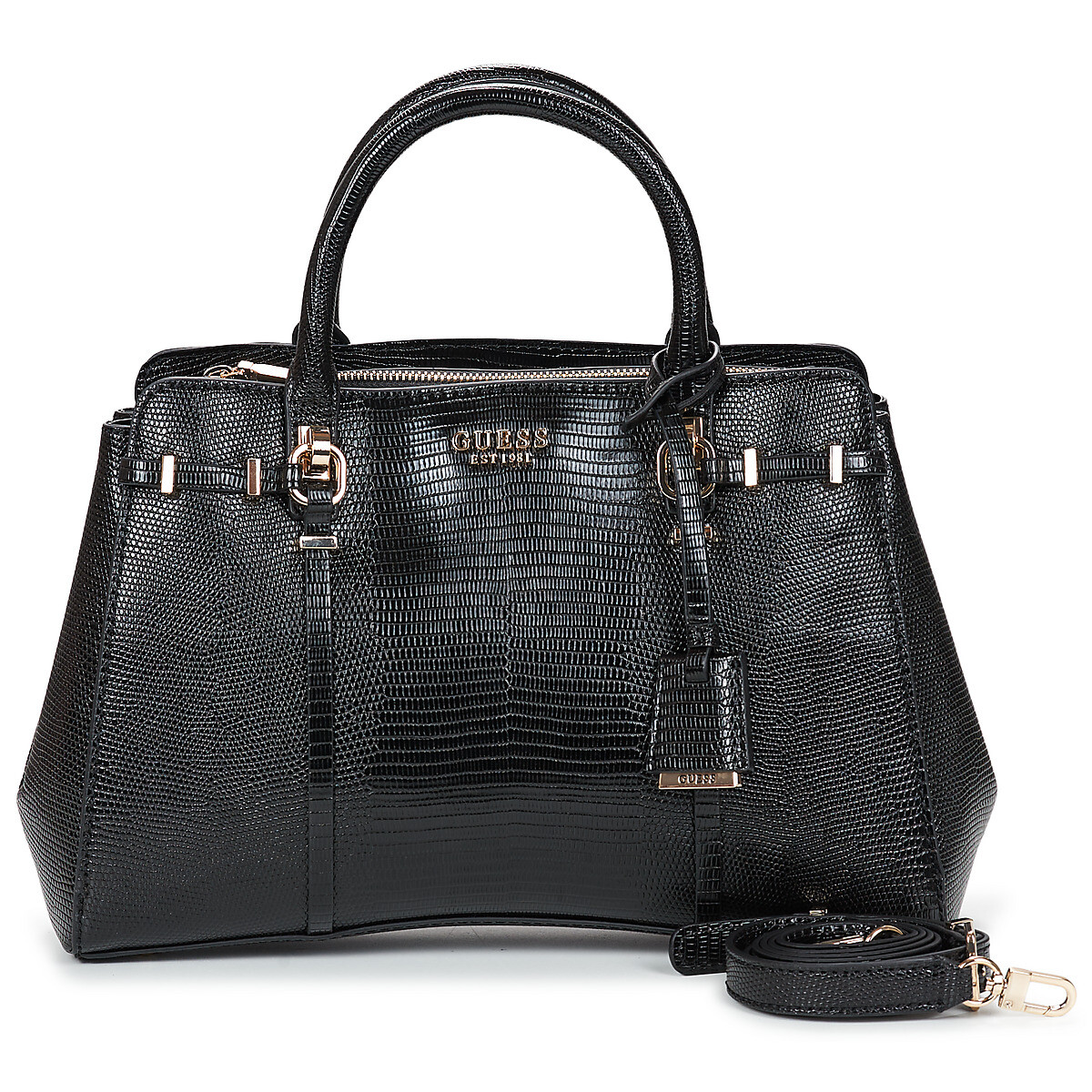 Guess  LEONA MULTI COMP SATCHEL  Černá